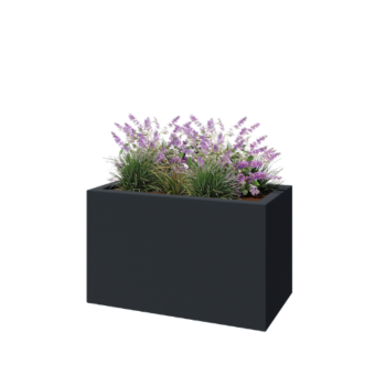 Donica poliestrowa - Prostokąt - 100 x 50 x 60 cm - RAL7021 matowy (czarny szary) - Z dnem