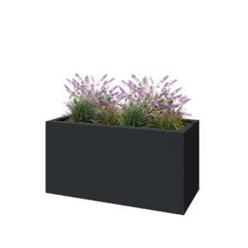 Donica poliestrowa - Prostokąt - 120 x 50 x 60 cm - RAL7021 matowy (czarny szary) - Z dnem