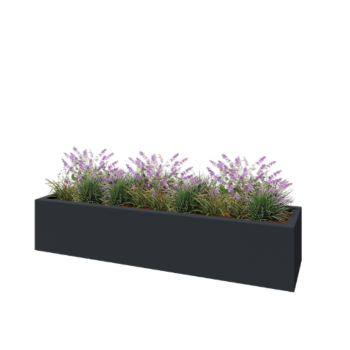 Donica poliestrowa - Prostokąt - 200 x 50 x 40 cm - RAL7021 matowy (czarny szary) - Z dnem