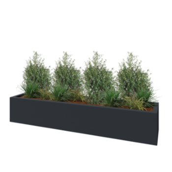 Donica poliestrowa - Prostokąt - 230 x 50 x 40 cm - RAL7021 matowy (czarny szary) - Z dnem