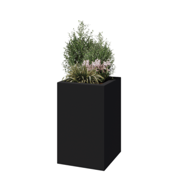 Donica poliestrowa - Kwadrat - 50 x 50 x 80 cm - RAL7021 matowy (czarny szary) - Z dnem
