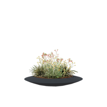Donica poliestrowa - Misa - Ø 120 x 20 cm - RAL7021 matowy (czarny szary) - Z dnem