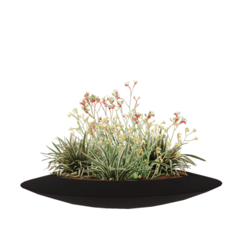 Donica poliestrowa - Misa - Ø 120 x 20 cm - RAL9005 matowy (czarny) - Z dnem