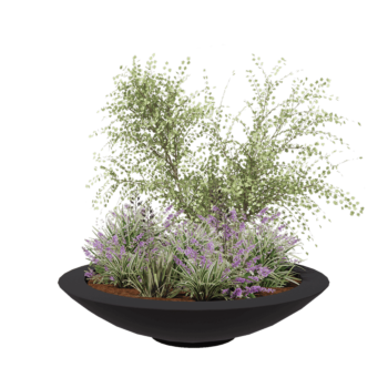 Donica poliestrowa - Misa - Ø 153 x 34 cm - RAL7021 matowy (czarny szary) - Z dnem