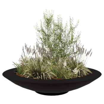 Donica poliestrowa - Misa - Ø 200 x 40 cm - RAL9005 matowy (czarny) - Z dnem