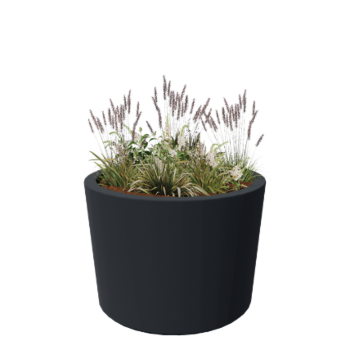 Donica poliestrowa - Stożkowy - Ø 120 x 80 cm - RAL7021 matowy (czarny szary) - Z dnem