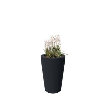 Donica poliestrowa - Stożkowy - Ø 55 x 76 cm - RAL7021 matowy (czarny szary) - Z dnem