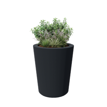 Donica poliestrowa - Stożkowy - Ø 89 x 100 cm - RAL7021 matowy (czarny szary) - Z dnem