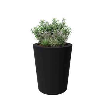 Donica poliestrowa - Stożkowy - Ø 89 x 100 cm - RAL7021 matowy (czarny szary) - Z dnem