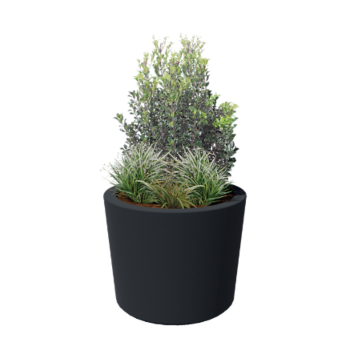 Donica poliestrowa - Stożkowy - Ø 95 x 70 cm - RAL7021 matowy (czarny szary) - Z dnem