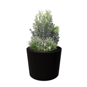 Donica poliestrowa - Stożkowy - Ø 95 x 70 cm - RAL9005 matowy (czarny) - Z dnem