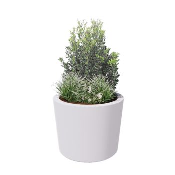 Donica poliestrowa - Stożkowy - Ø 95 x 70 cm - RAL9010 matowy (biały) - Z dnem