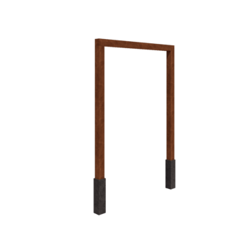 Pergola ze stali corten - Proste - 200 x 230 cm - Z bloczkiem betonowym