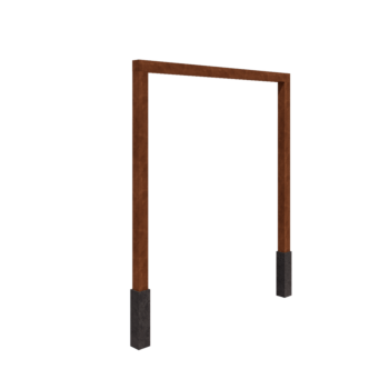 Pergola ze stali corten - Proste - 250 x 230 cm - Z bloczkiem betonowym