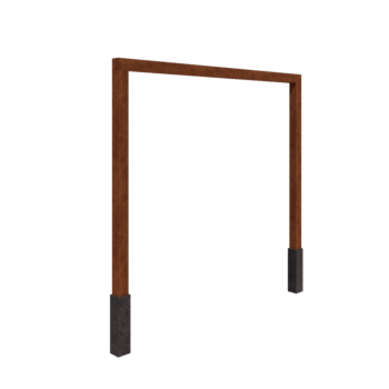 Pergola ze stali corten - Proste - 300 x 230 cm - Z bloczkiem betonowym