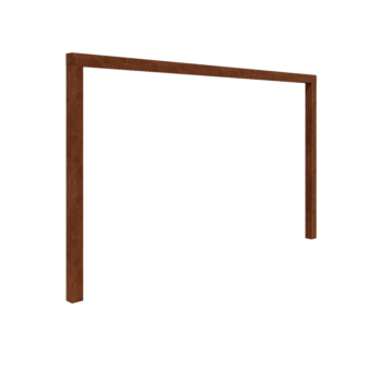 Pergola ze stali corten - Proste - 400 x 230 cm - Bez bloczka betonowego