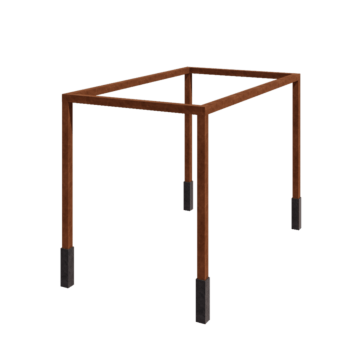 Pergola ze stali corten - Prostokątne - 424 x 250 x 230 cm - Z bloczkiem betonowym
