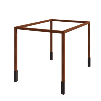 Pergola ze stali corten - Prostokątne - 424 x 300 x 230 cm - Z bloczkiem betonowym