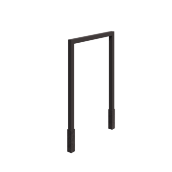 Stalowa pergola - Proste - 200 x 230 cm - RAL7016 matowy (szary antracyt) - Z bloczkiem betonowym