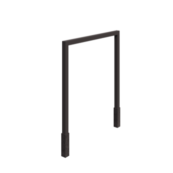 Stalowa pergola - Proste - 250 x 230 cm - RAL7016 matowy (szary antracyt) - Z bloczkiem betonowym
