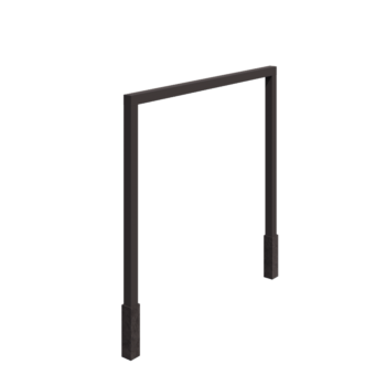 Stalowa pergola - Proste - 300 x 230 cm - RAL7016 matowy (szary antracyt) - Z bloczkiem betonowym