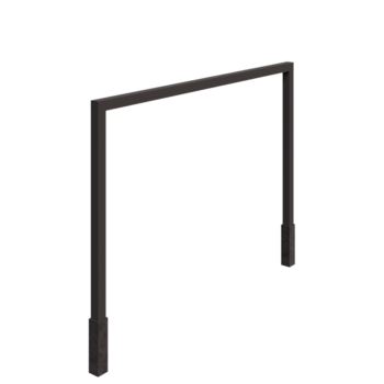 Stalowa pergola - Proste - 400 x 230 cm - RAL7016 matowy (szary antracyt) - Z bloczkiem betonowym