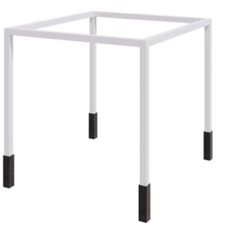 Stalowa pergola - Kwadratowe - 324 x 300 x 230 cm - RAL9010 matowy (biały) - Z bloczkiem betonowym