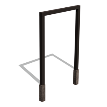 Stalowa pergola - Proste - 200 x 230 cm - RAL9005 matowy (czarny) - Bez bloczka betonowego