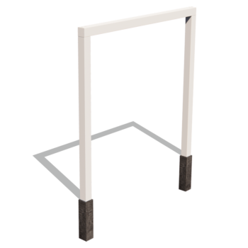 Stalowa pergola - Proste - 250 x 230 cm - RAL9010 matowy (biały) - Bez bloczka betonowego