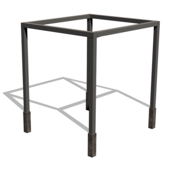 Stalowa pergola - Kwadratowe - 274 x 250 x 230 cm - RAL9010 matowy (biały) - Bez bloczka betonowego