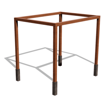 Pergola ze stali corten kwadratowa 324 x 250 cm