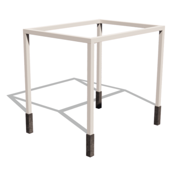 Stalowa pergola - Kwadratowe - 324 x 250 x 230 cm - Inny kolor RAL - Z bloczkiem betonowym