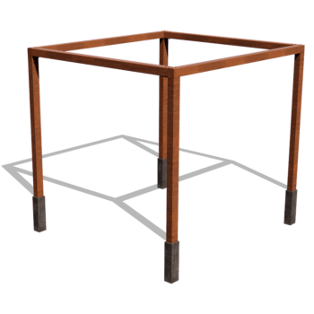 Pergola ze stali corten kwadratowa 324 x 300 cm