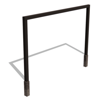 Stalowa pergola - Proste - 400 x 230 cm - RAL9010 matowy (biały) - Z bloczkiem betonowym