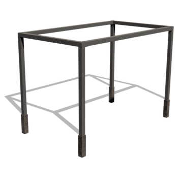 Stalowa pergola - Prostokątne - 424 x 250 x 230 cm - RAL9005 matowy (czarny) - Bez bloczka betonowego