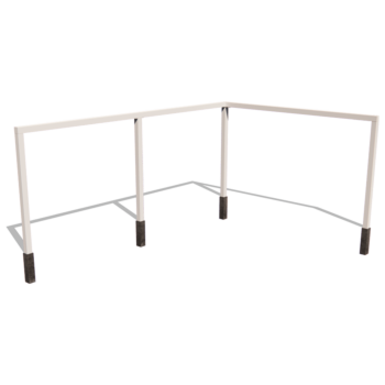Stalowa pergola - Narożnik - 600 x 412 x 230 cm - RAL9010 matowy (biały) - Bez bloczka betonowego