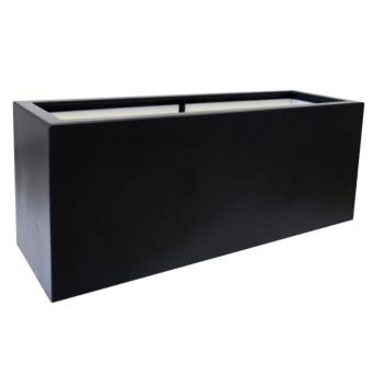 Donica poliestrowa - Prostokąt - 150 x 50 x 60 cm - RAL9005 matowy (czarny) - Z dnem