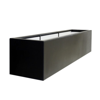 Donica poliestrowa - Prostokąt - 200 x 60 x 60 cm - RAL9005 matowy (czarny) - Z dnem