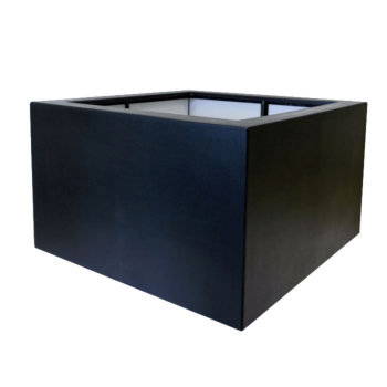 Donica poliestrowa - Kwadrat - 120 x 120 x 60 cm - RAL9005 matowy (czarny) - Z dnem