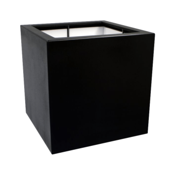 Donica poliestrowa - Kwadrat - 80 x 80 x 80 cm - RAL9005 matowy (czarny) - Z dnem