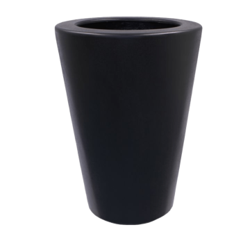 Donica poliestrowa - Stożkowy - Ø 55 x 76 cm - RAL9005 matowy (czarny) - Z dnem