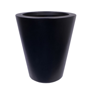 Donica poliestrowa - Stożkowy - Ø 89 x 100 cm - RAL9005 matowy (czarny) - Z dnem