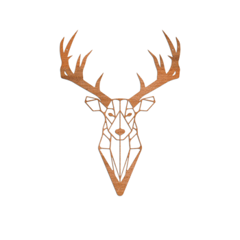 Dekoracja ścienna ze stali corten - Renifer Small - 60 x 43,4 cm