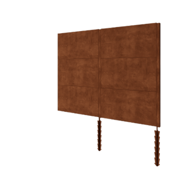 Ogrodzenie panelowe ze stali corten H3 - Kompletny zestaw - 252 x 6 x 190 cm