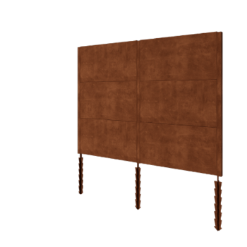 Ogrodzenie panelowe ze stali corten H3 - Kompletny zestaw - 258 x 6 x 190 cm