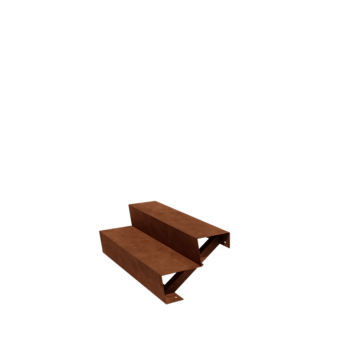 Schody ze stali corten New York 2 stopnie (szerokość 100 cm)