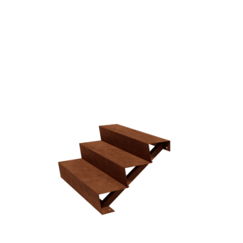 Schody ze stali corten New York 3 stopnie (szerokość 100 cm)