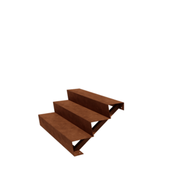 Schody ze stali corten New York 3 stopnie (szerokość 120 cm)