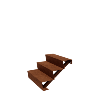 Schody ze stali corten New York 3 stopnie (szerokość 80 cm)