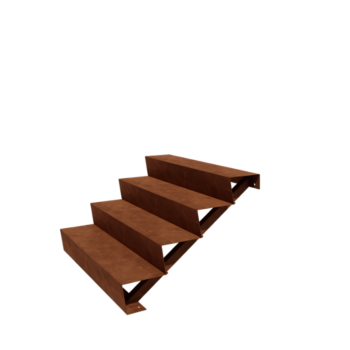 Schody ze stali corten New York 4 stopnie (szerokość 120 cm)